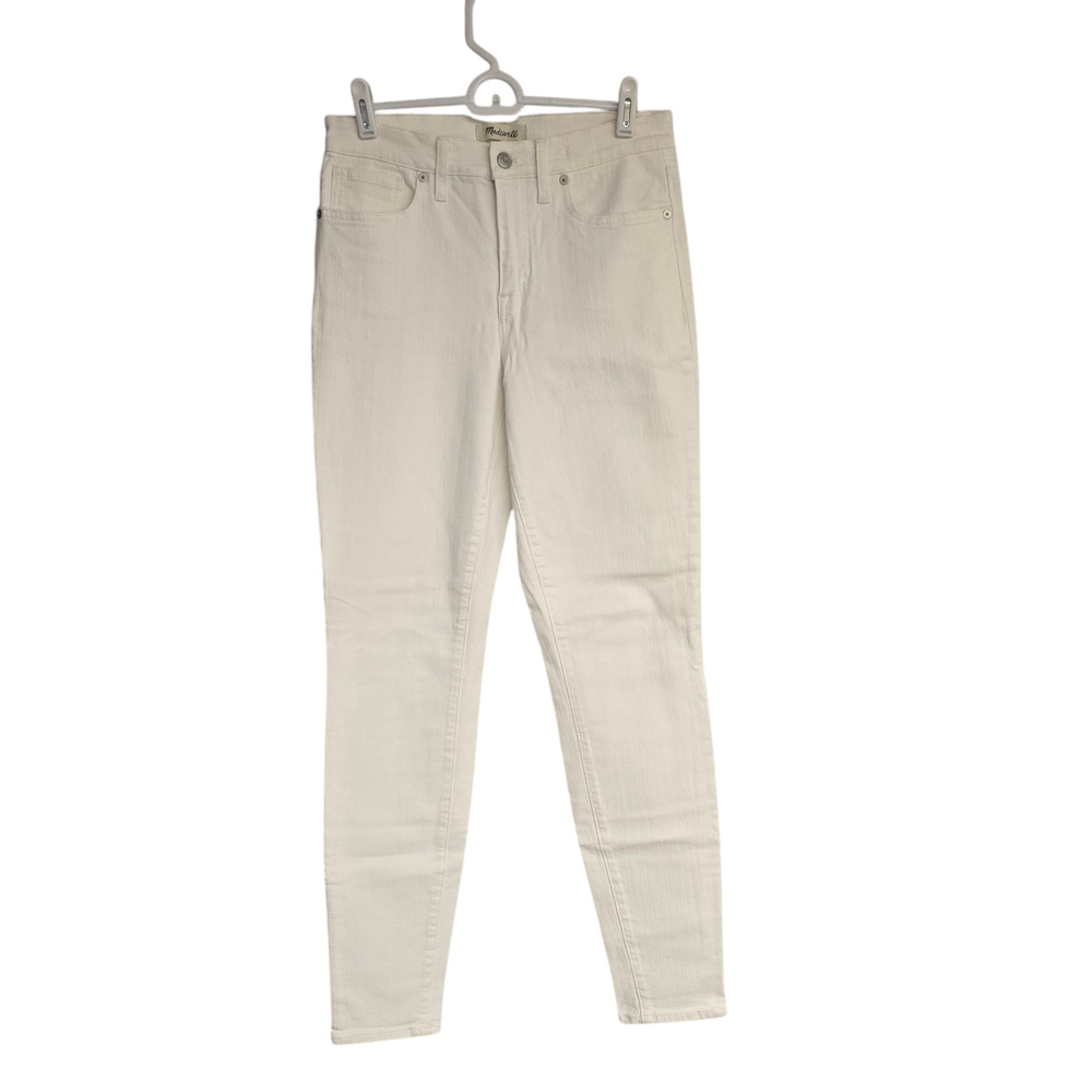 Women's Madewell '9" High Riser Skinny Skinny' Jeans in Off-White Denim Size 28T